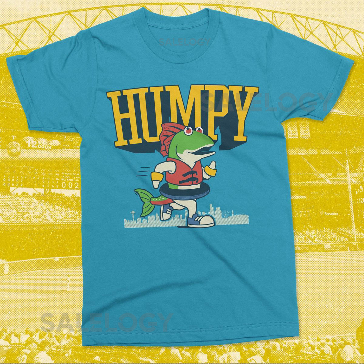 Humpy the Salmon tshirt Seattle Mariners baseball tee Salmon run shirt - Support Seattle Businesses - Unisex adult graphic tshirt_126