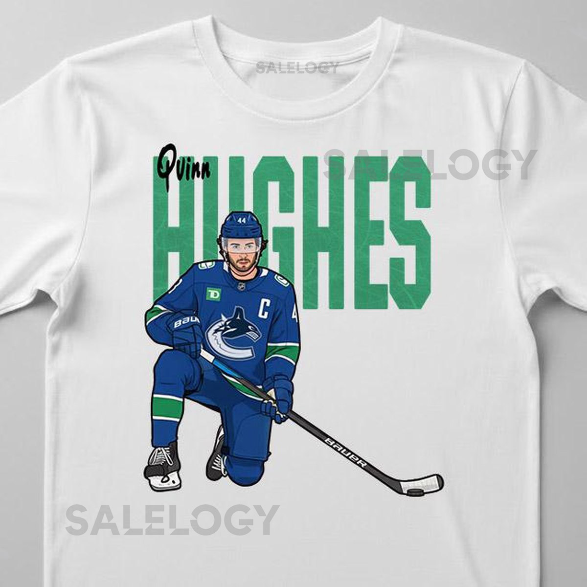 Quinn Hughes Vancouver Canucks Unisex Ice Hockey Fan T-Shirt and Sweatshirt for Kids and Adults_221