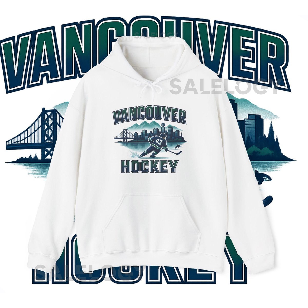 Vancouver Hockey Hoodie Vancouver Canada 43 Design Skyline Sweatshirt Vancouver Fan Gear_521