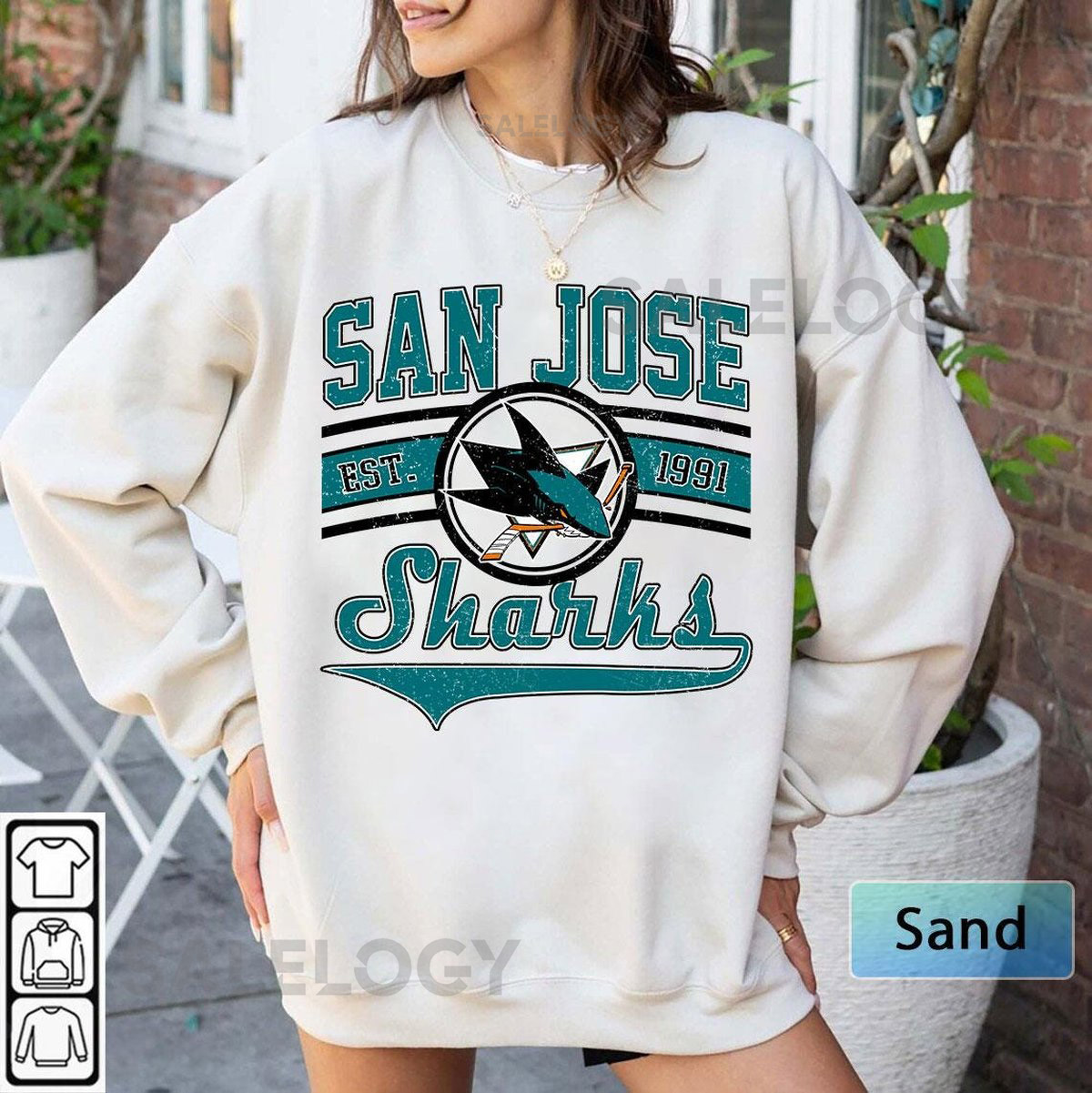 Vintage 90s San Jose Shark Sweatshirt Sharks Sweater Sharks T-Shirt Hockey Fan Shirt Retro San Jose Ice Hockey San Jose Shirt_600
