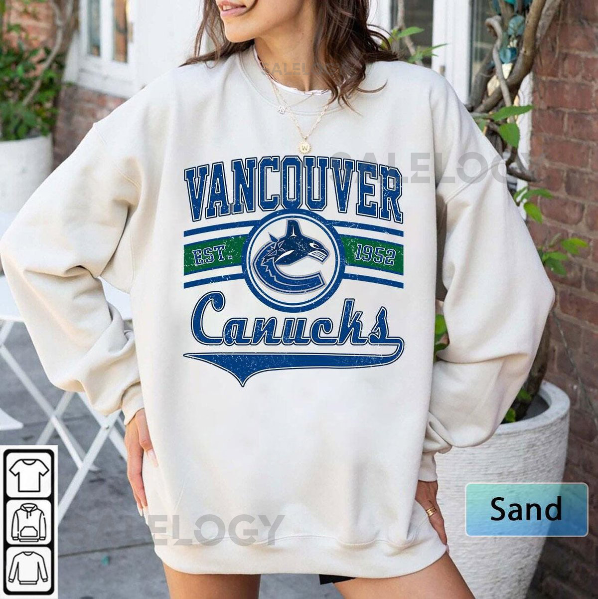 Vancouver Canucks Sweatshirt Vintage Vancouver hockey shirt Vancouver Hockey Crewneck Canucks Hockey sweater Hockey Fan gift_510