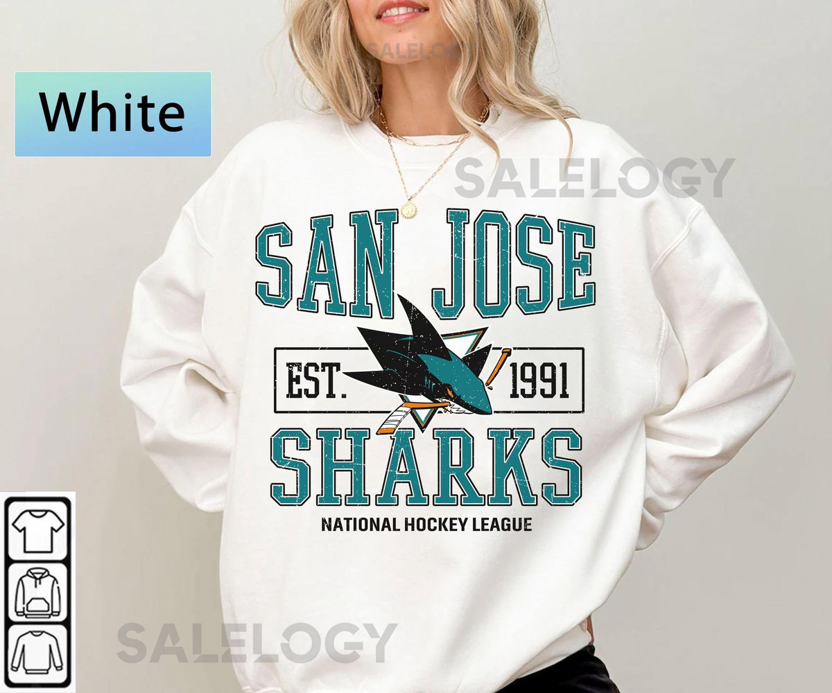 Vintage San Jose Shark Sweatshirt Sharks Sweater Sharks T-Shirt Hockey Fan Shirt Retro San Jose Ice Hockey San Jose Shirt_627