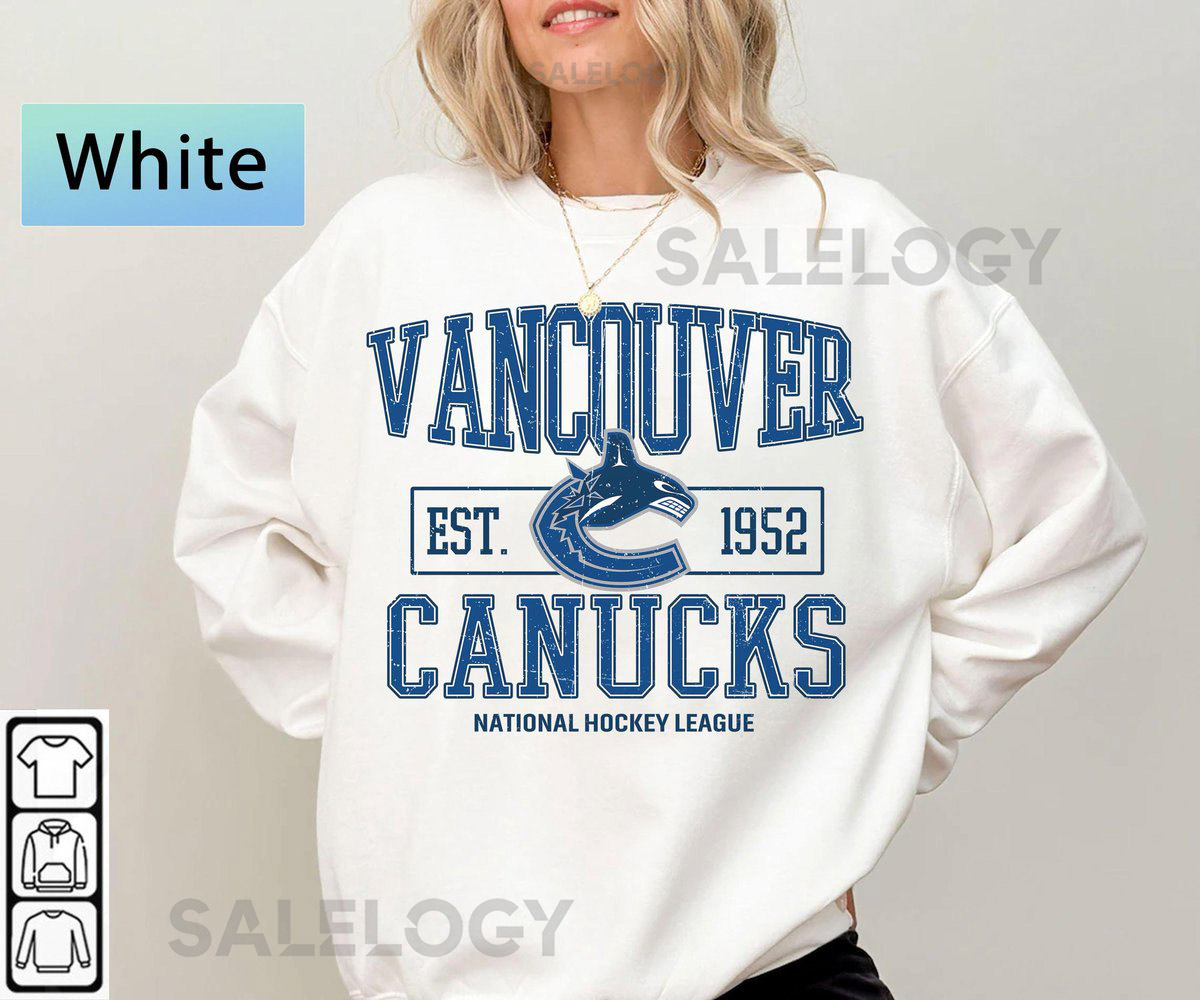 Vancouver Hockey Sweatshirt Vancouver Canucks crewneck Vancouver Hockey shirt Custom Hockey Shirt Hockey Number Shirt_526