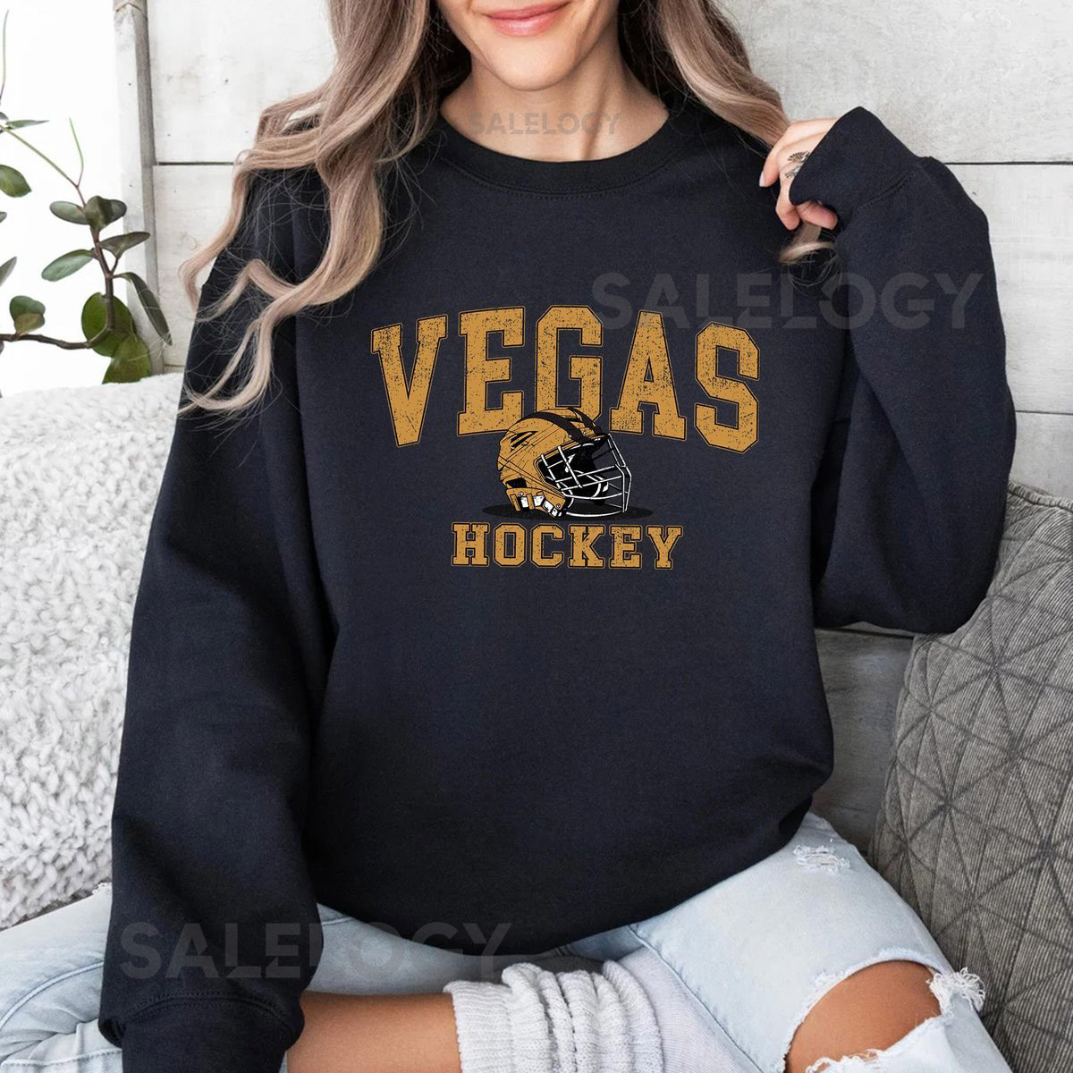 Vegas Hockey Sweatshirt T-Shirt Vintage Game Day Crewneck Retro Unisex Pullover Classic Fan_576