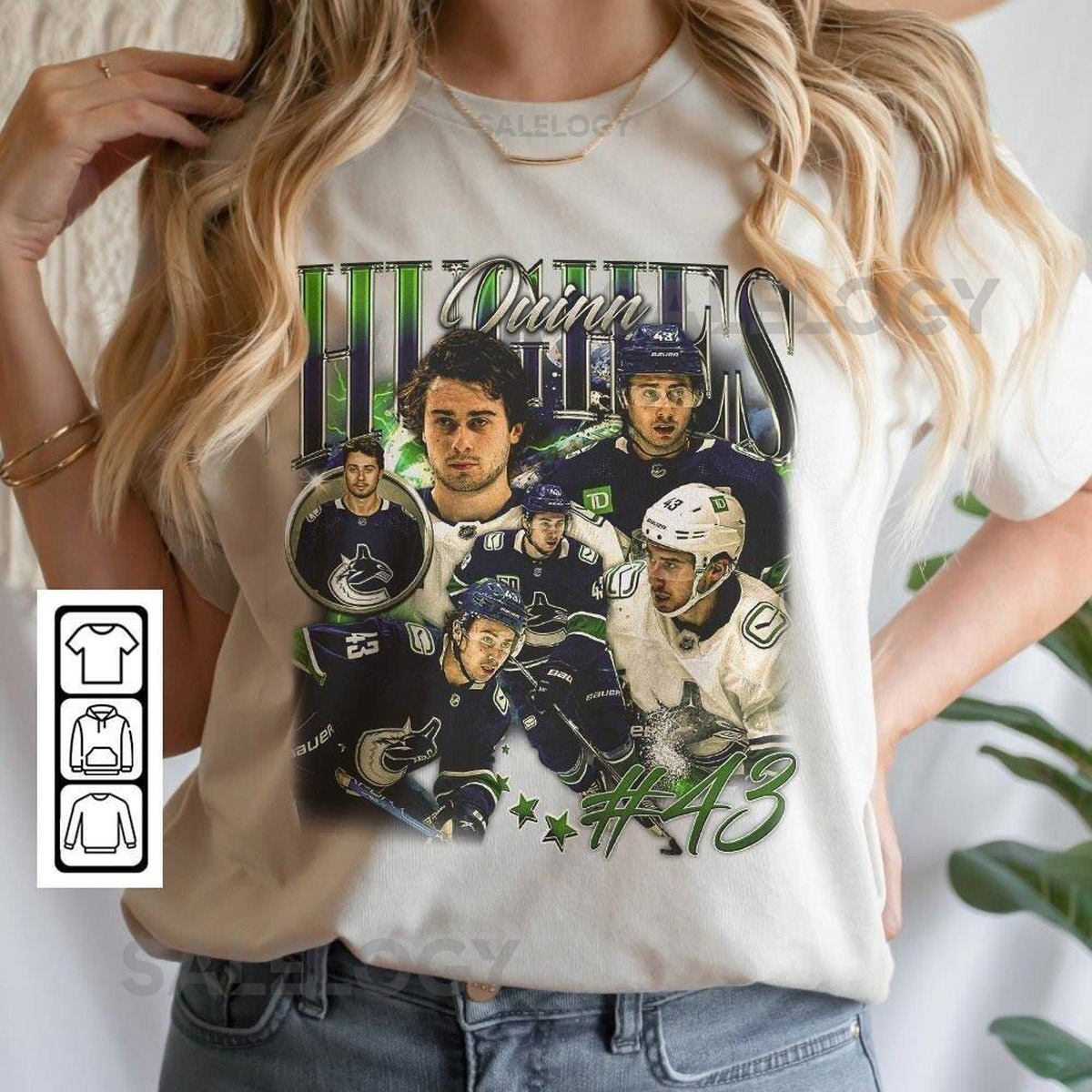 Quinn Hughes Vancouver Ice Hockey Shirt Canucks Ice Hockey Shirt Christmas Gift Ice Hockey 90s Vintage Fan Gift_222