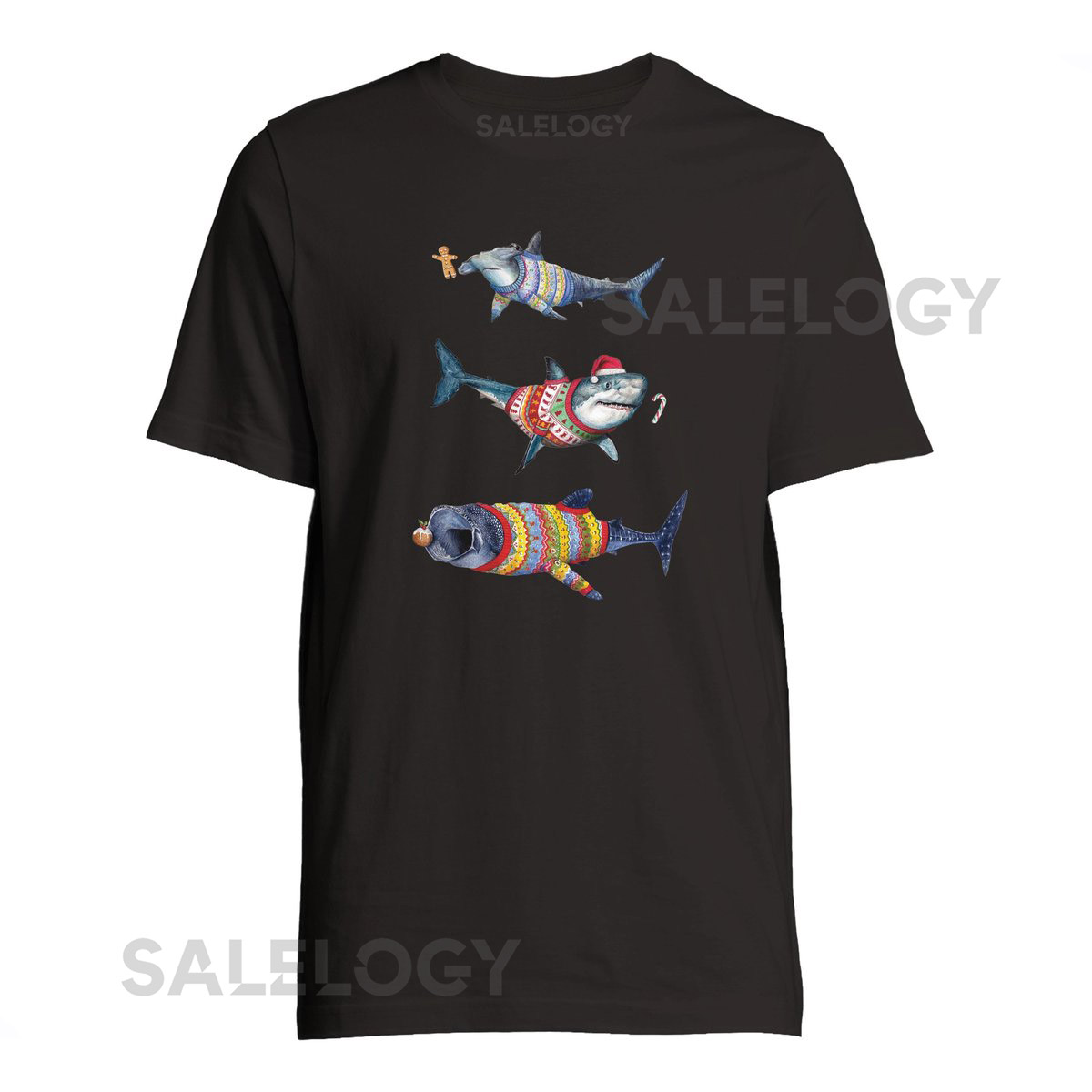 Shark Christmas T-Shirt - Comfortable Fit Cotton Tee_438