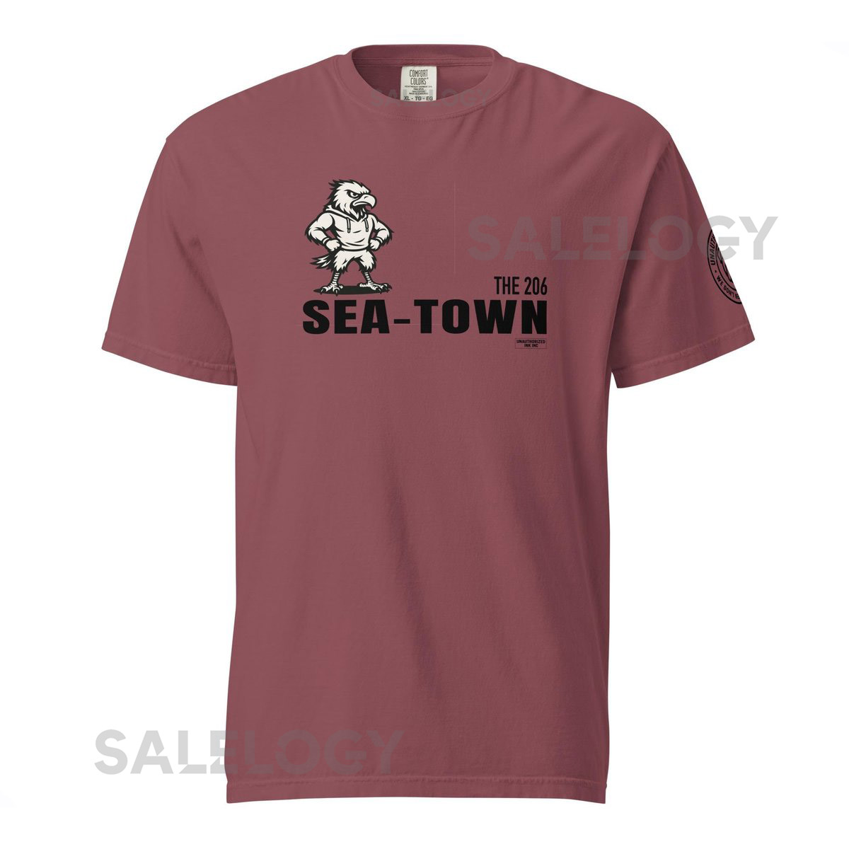 SEA-TOWN 206 Retro Grit T-Shirt Vintage Seattle Street Mascot Tee_281