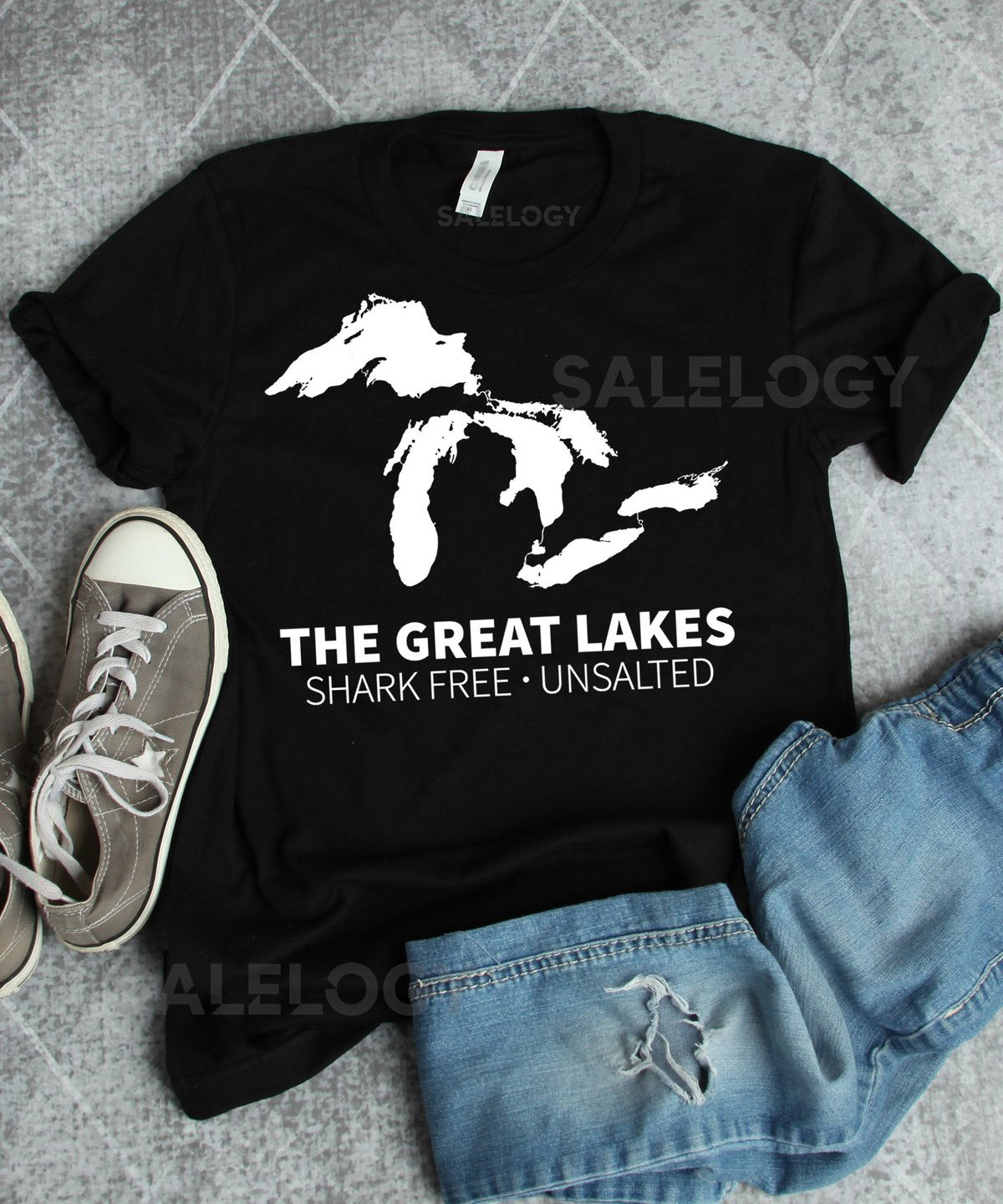 Great Lakes Shark Free Unsalted Shirt Great Lakes Gifts Michigan Shirts Lake Michigan or Superior Gift TShirt_110
