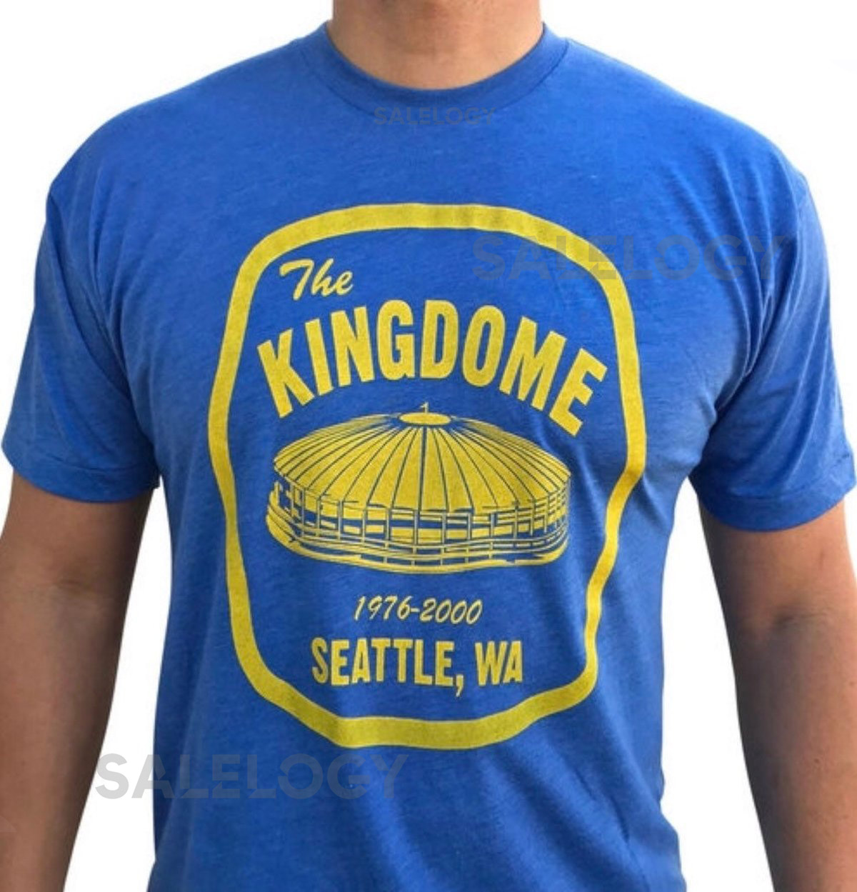Seattle Kingdome Patch Royal Blue men'sunisex polycotton t-shirt_335