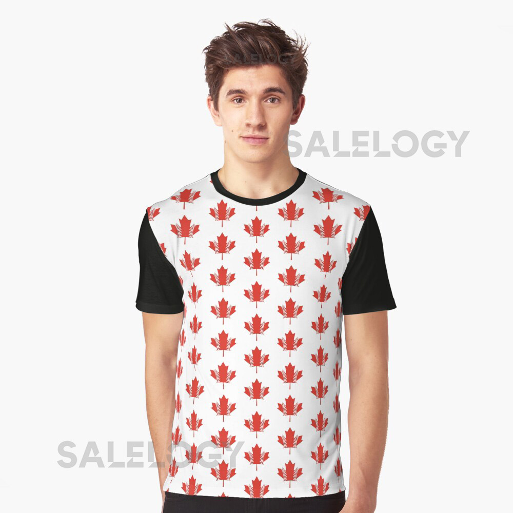 Maple Leaf Baseball Fitted V-Neck T-Shirt for Sal