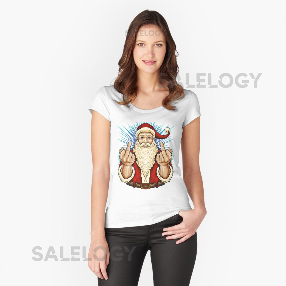 Santa Middle Finger Flip Off St. Nick Chr