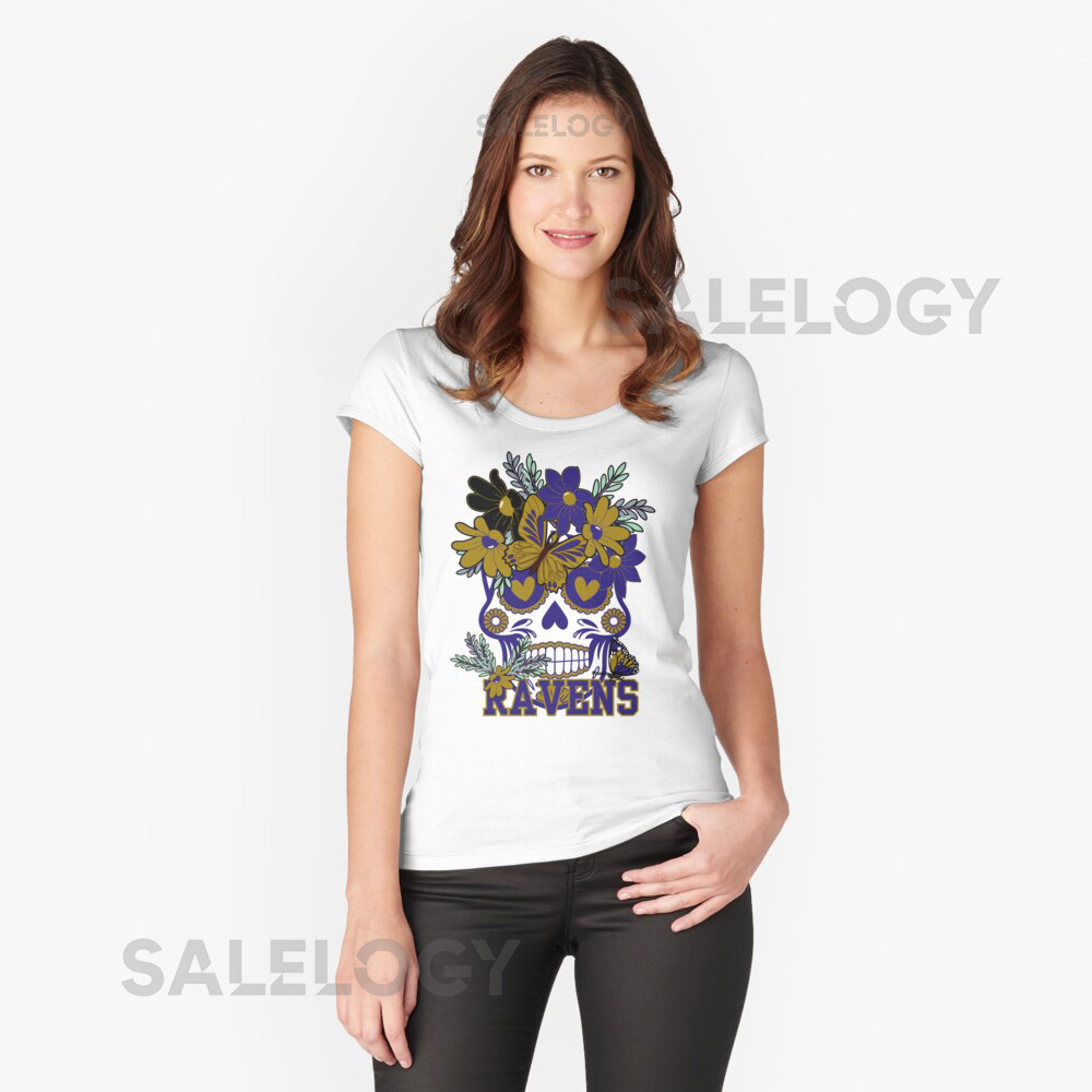 Baltimore Ravens Scull Graphic Classic T-Shirt foryythk