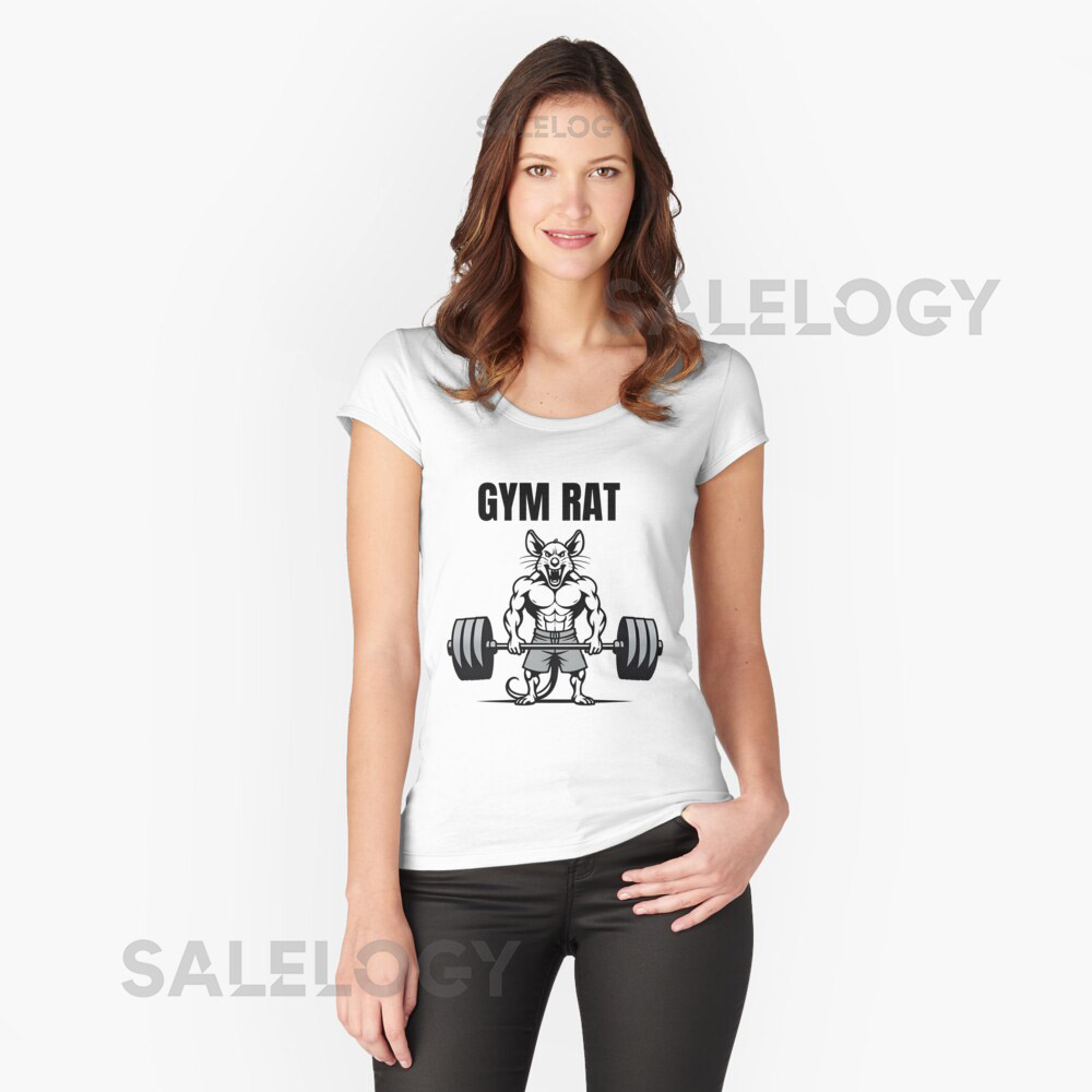 GYM RAT Weightlifting Cartoon Design Essential T-Shirty