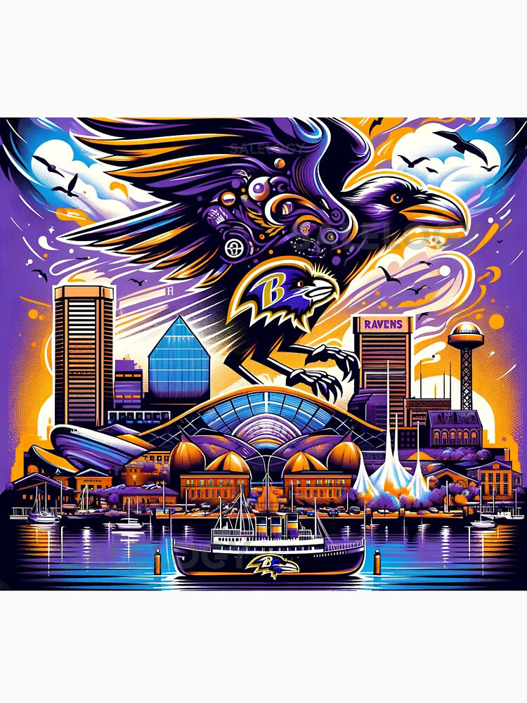 Baltimore Ravens Cityscape Artwork Classic T-Shirt fory
