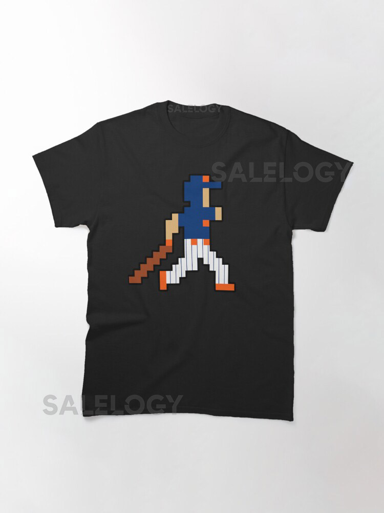 New York Retro Pixel Baseball Player Classic T-Sh