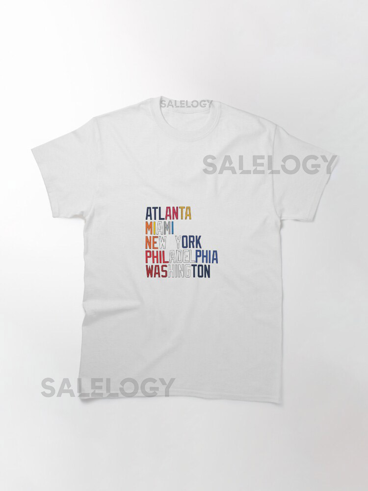 NL East Team Colors and Locations Classic T-Shirt