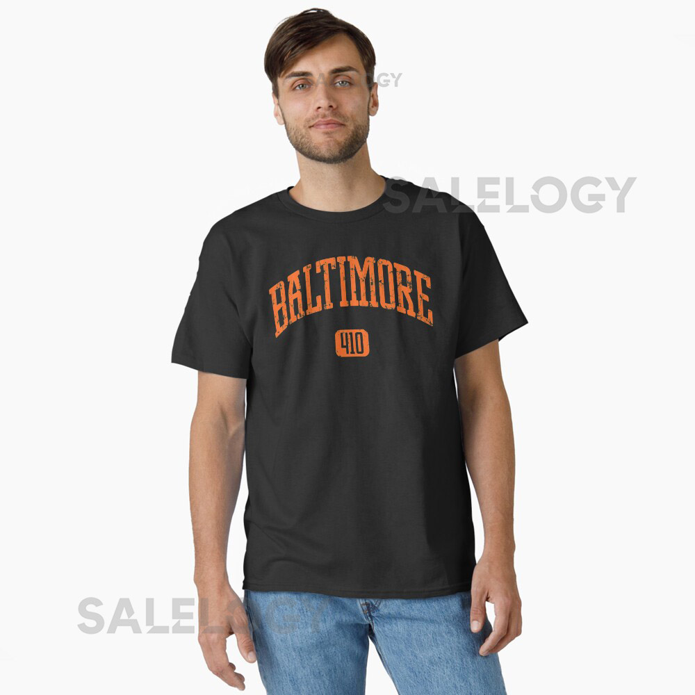 Baltimore 410 (Orange Print) Essential T-Shirt foryythk