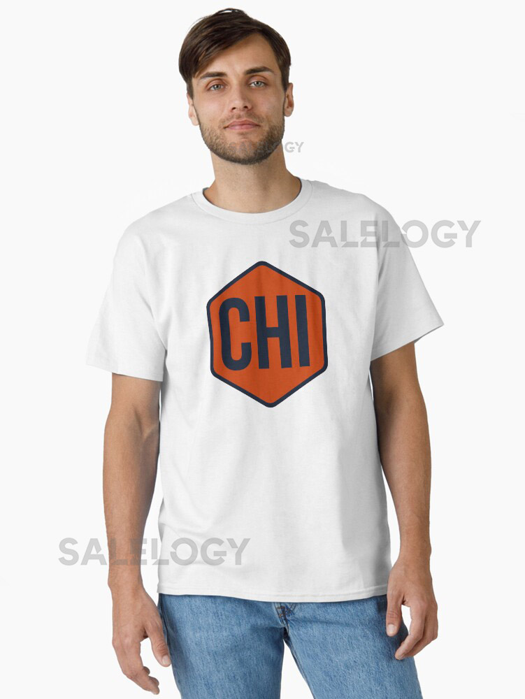Chicago Hex Navy on Orange Classic T-shirt