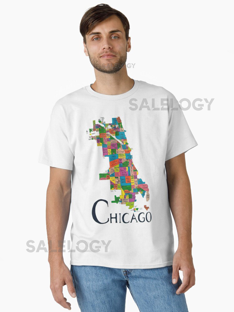 Chicago Neighborhood Map- Chicago Classic T-shirt
