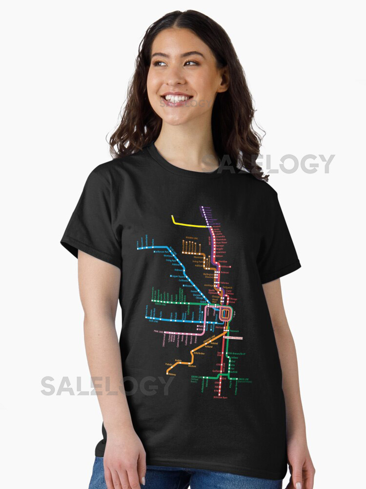 Chicago Trains Map Classic T-shirt