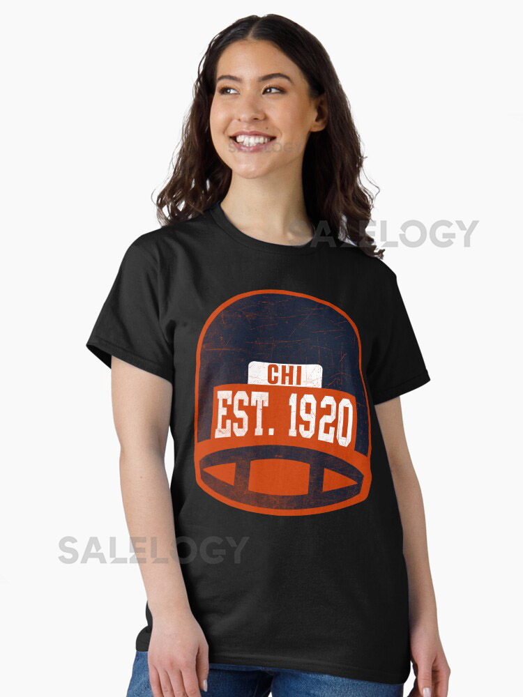 Chicago Retro Throwback Football Helmet Classic T-shirt