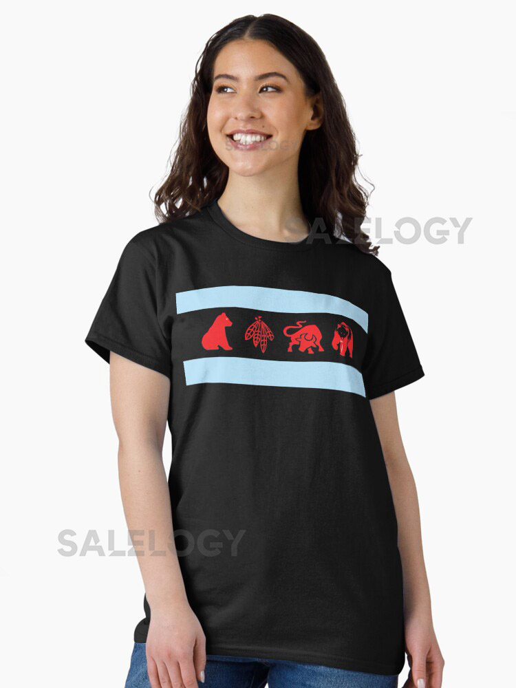 Chicago Flag with Teams Classic T-shirt