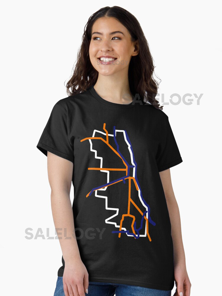 Chicago Map Abstract Bears Colors Classic T-Shi