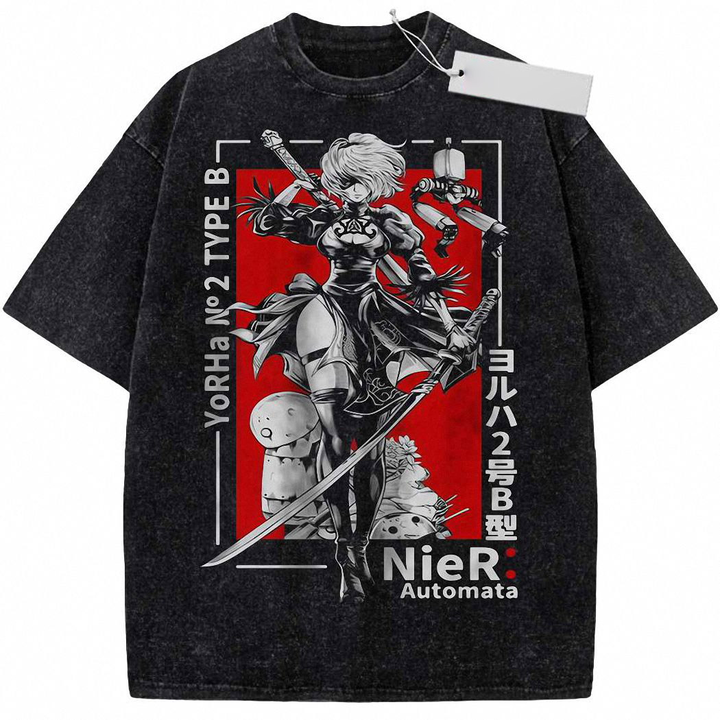 2B Shirt, NieR Automata Shirt, Game Shirt, Vintage Tee 3