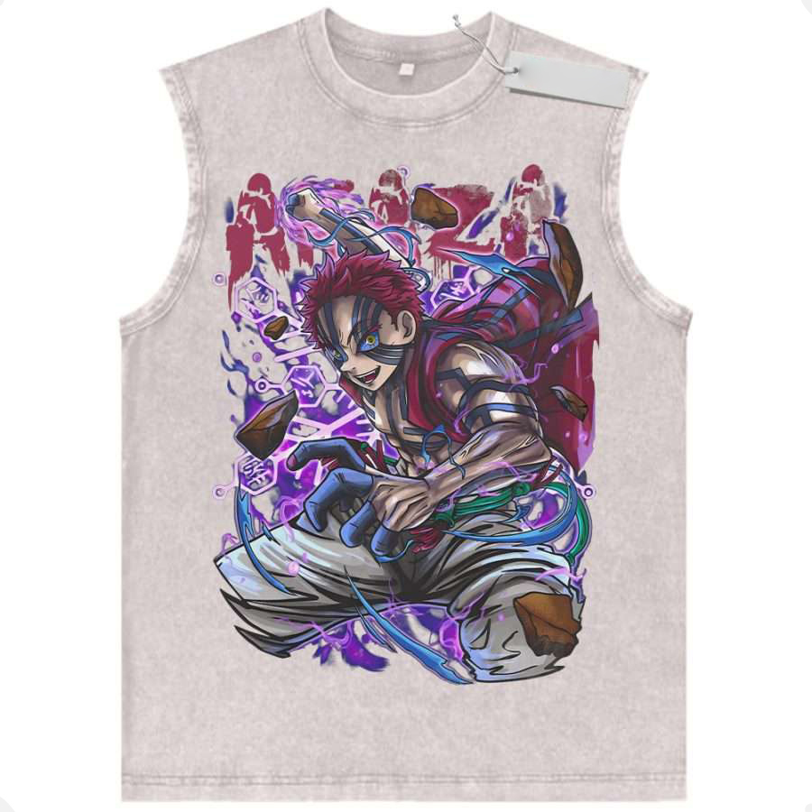 Akaza Tank Top, Demon Slayer Tank Top, Anime Tank Top, Vintage Tank Top