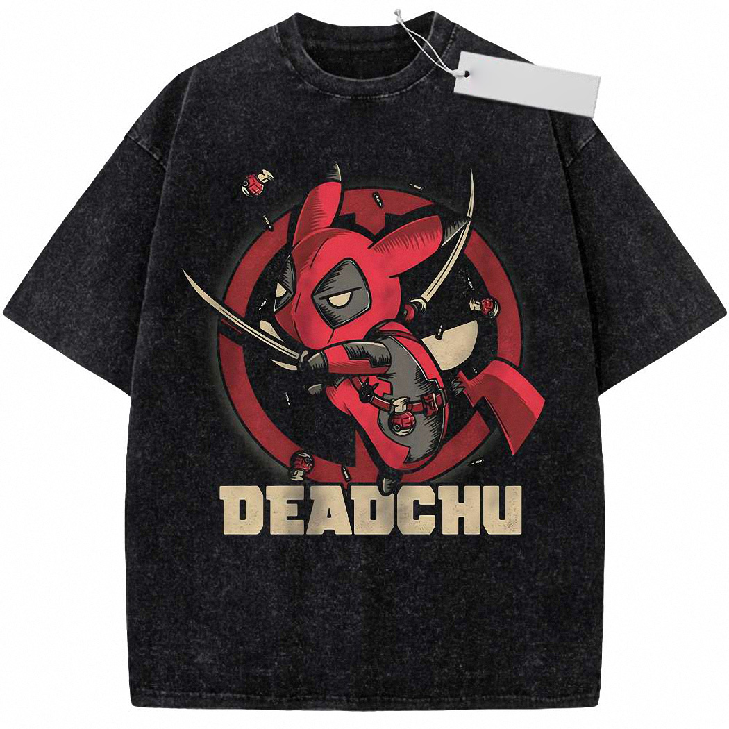 Deadpool x Pikachu Shirt, Anime Shirt, Vintage T-Shirt 9