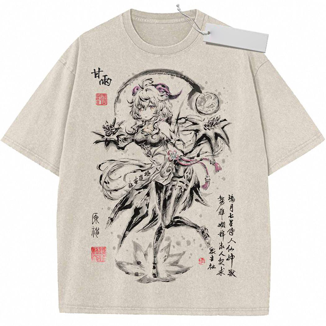 Ganyu Shirt, Genshin Impact Shirt, Game Shirt, Vintage T-Shirt 4