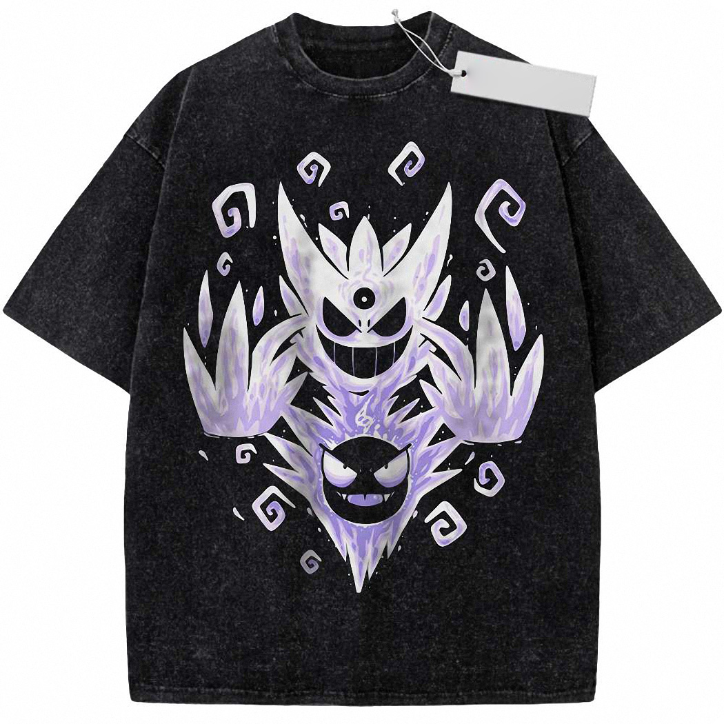 Gatsly vs Mega Gengar Shirt, Anime Shirt, Vintage T-Shirt 3