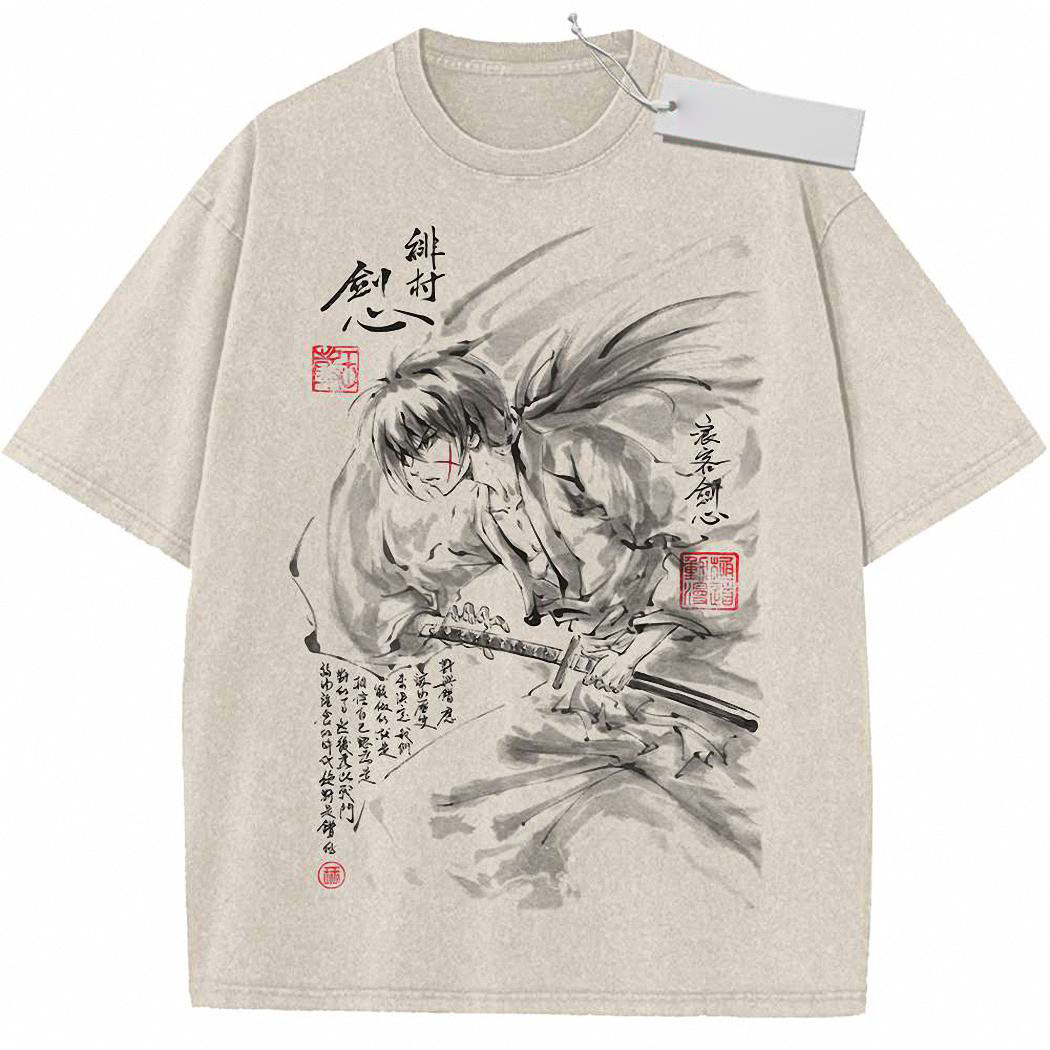 Himura Kenshin Shirt, Rurouni Kenshin Shirt, Anime Shirt, Vintage T Shirt 676
