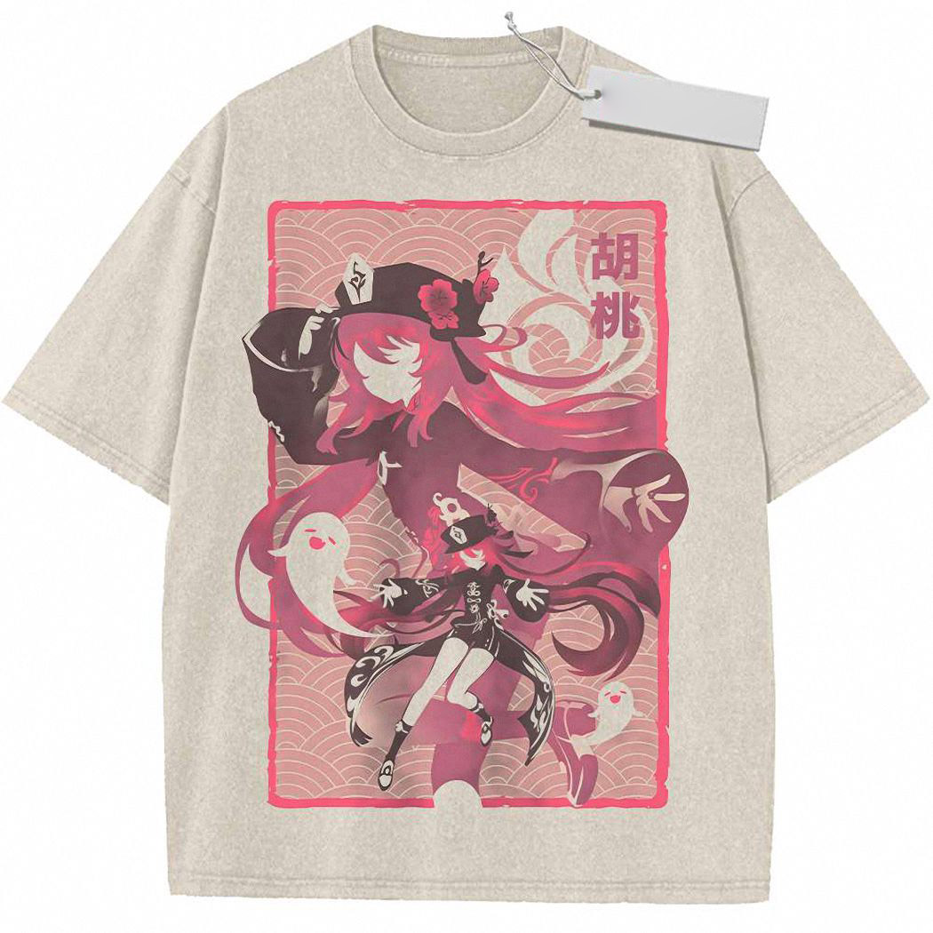 Hu Tao Shirt, Genshin Impact Shirt, Game Shirt, Vintage T-Shirt 8