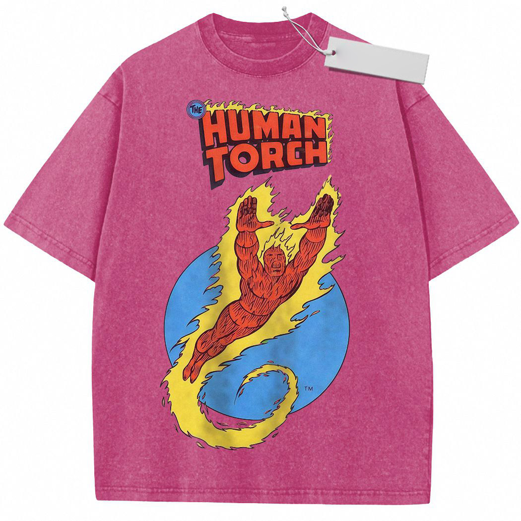 Human Torch Shirt, The Fantastic Four Shirt, Marvel Comics Shirt, Vintage Tee 2