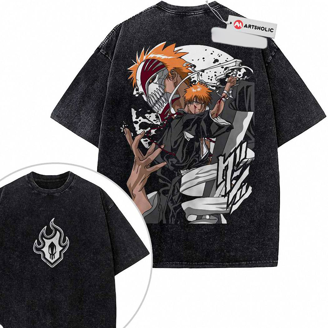 Ichigo Kurosaki Shirt, Bleach Shirt, Anime Shirt, Vintage T-Shirt 2-Sided 7