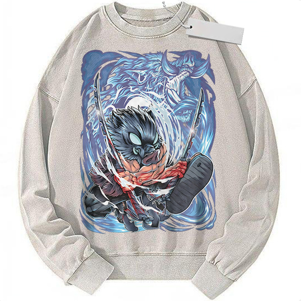 Inosuke Hashibira Sweatshirt, Demon Slayer Sweatshirt, Anime Sweatshirt, Vintage Sweater
