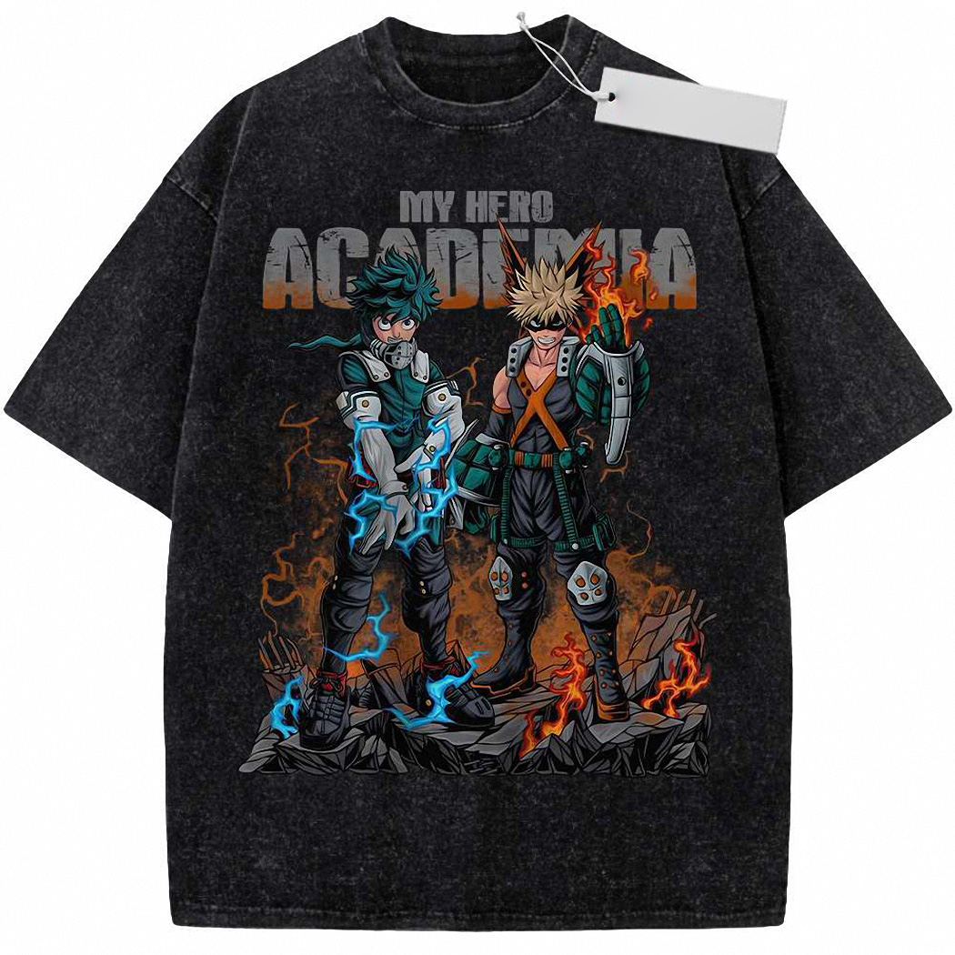 Katsuki Bakugo vs Izuku Midoriya Shirt, MHA Shirt, Anime Shirt, Vintage T-Shirt 1