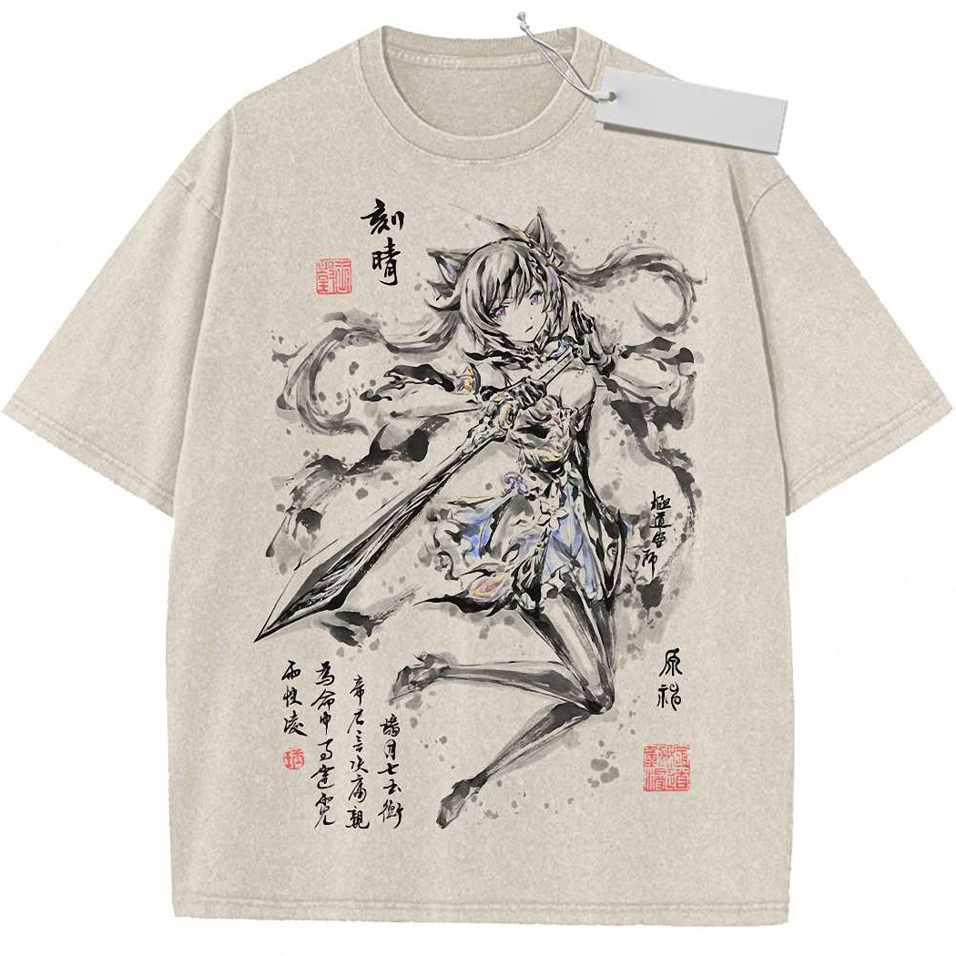 Keqing Shirt, Genshin Impact Shirt, Game Shirt, Vintage T-Shirt 3