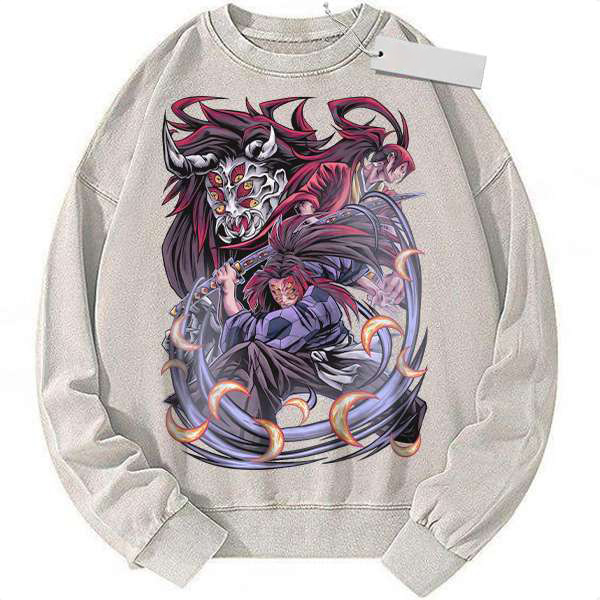 Kokushibo Upper Moon One Graphic Demon Slayer Sweatshirt Vintage Casual Streetwear Unisex