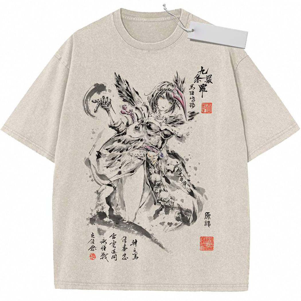 Kujou Sara Shirt, Genshin Impact Shirt, Game Shirt, Vintage Tee 6