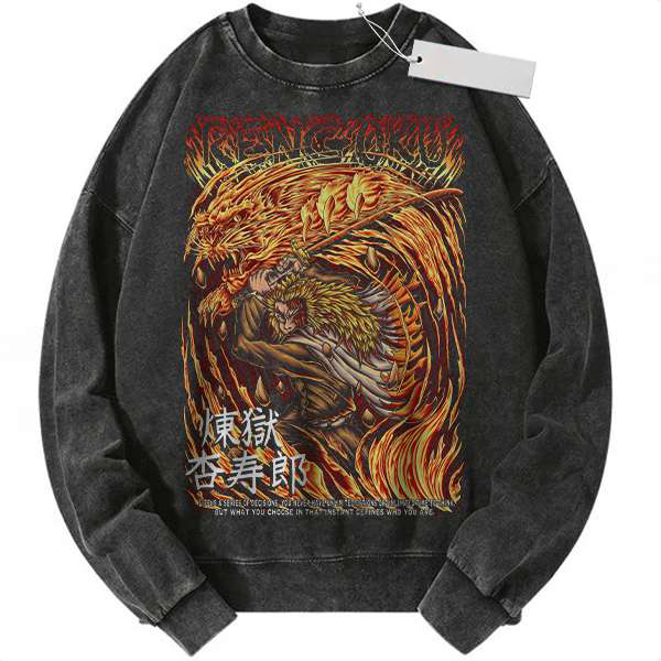 Demon Slayer Flame Hashira Crewneck Vintage Style