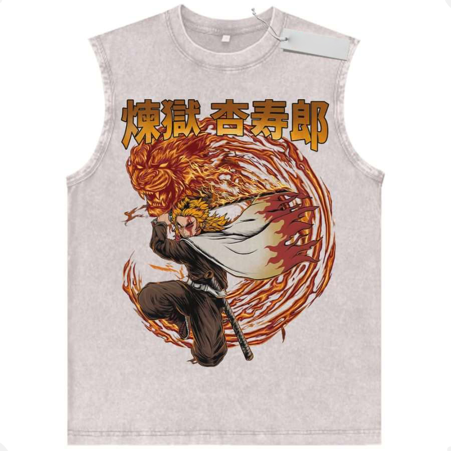 Rengoku Flame Tiger Graphic Demon Slayer Tank Top