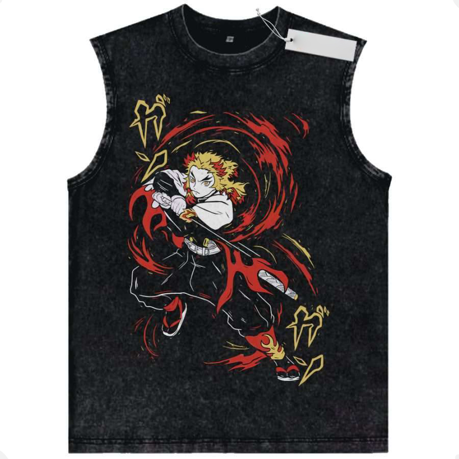 Kyojuro Rengoku Tank Top, Demon Slayer Tank Top, Vintage Tank Top