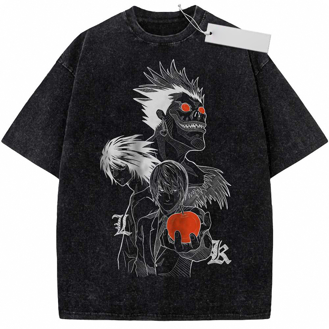 Light Yagami Shirt, L Shirt, Ryuk Shirt, Death Note Shirt, Anime Shirt, Vintage T-Shirt 3