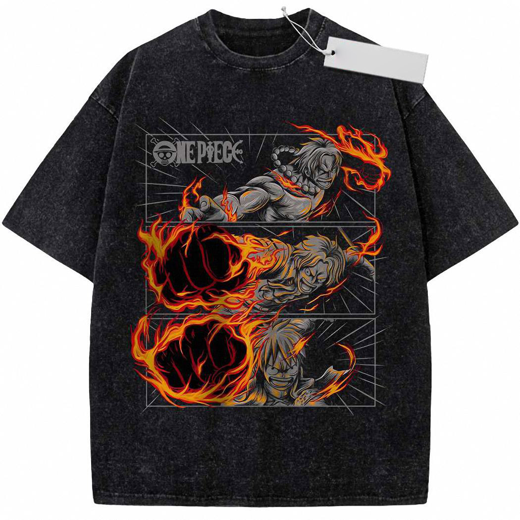 Luffy Ace Sabo Shirt, One Piece Shirt, Anime Shirt, Vintage Tee 4