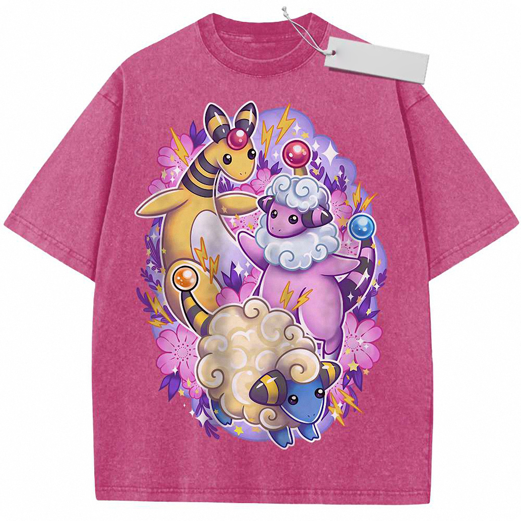 Mareep Shirt, Flaaffy Shirt, Ampharos Shirt, Anime Shirt, Vintage Tee 2