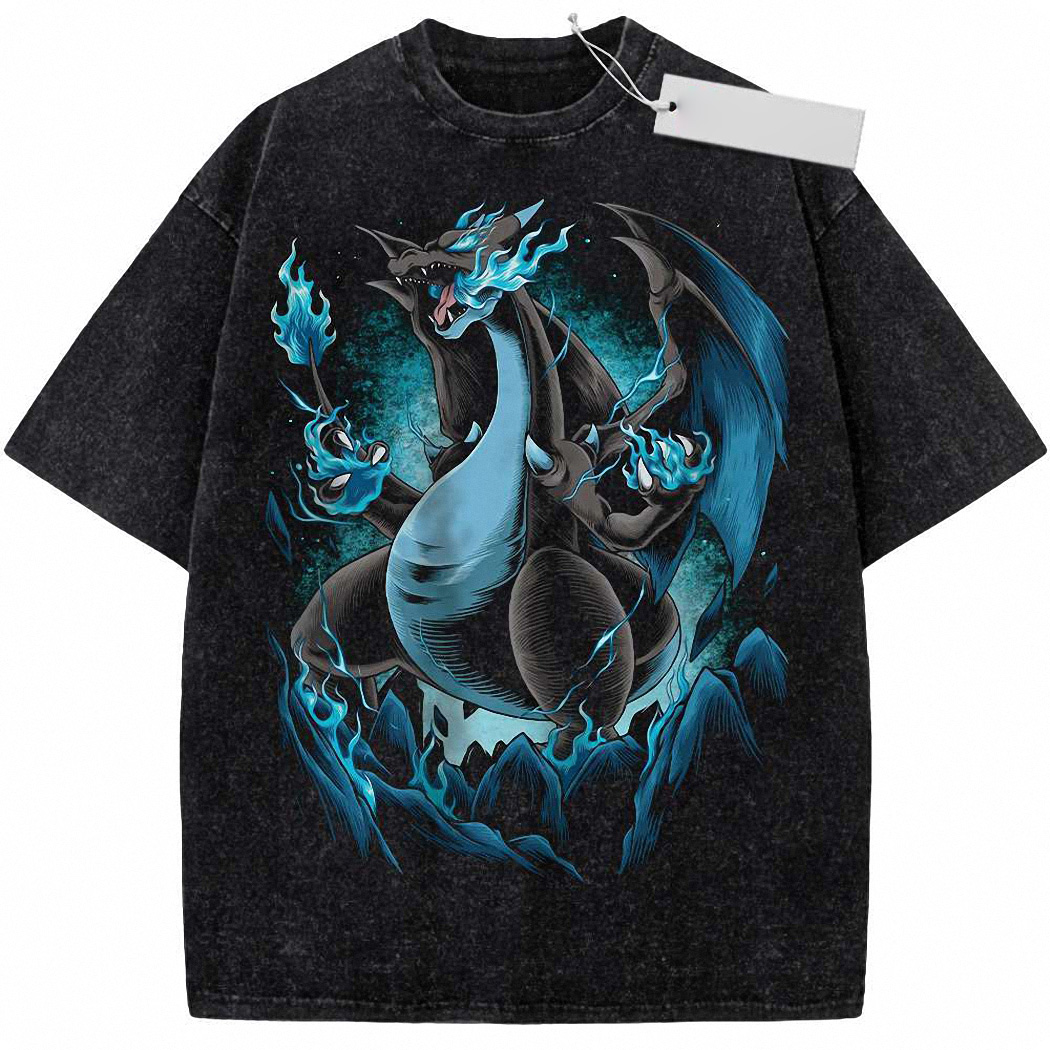 Mega Charizard X Shirt, Anime Shirt, Vintage T-Shirt 6