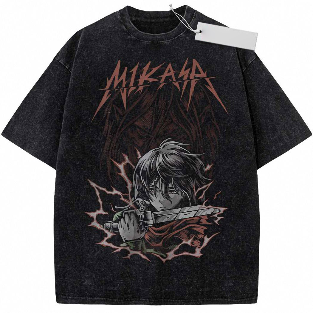 Mikasa Ackerman Shirt, Eren Yeager Shirt, Attack on Titan Shirt, AOT Shirt, Anime Shirt, Vintage Tee 9