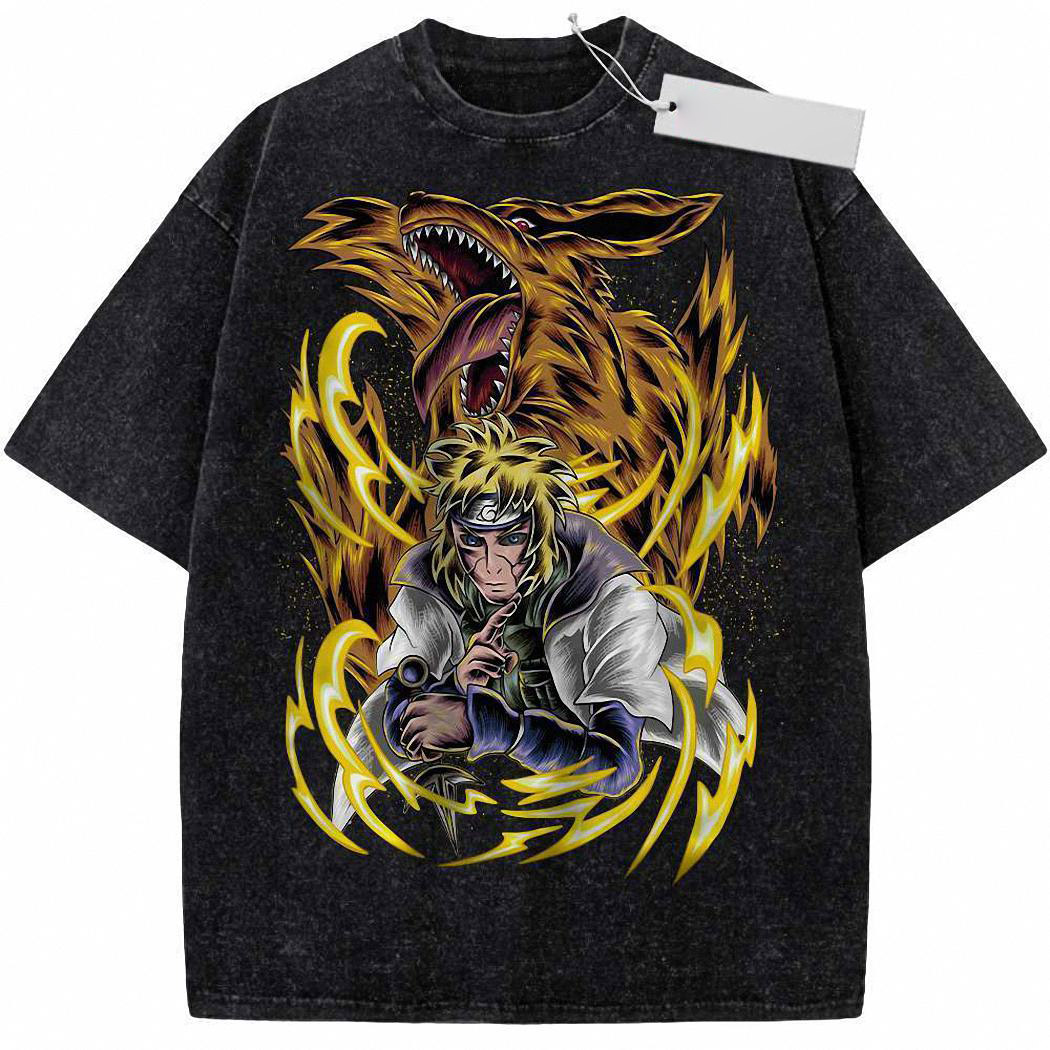 Minato Namikaze vs Kurama Shirt, Naruto Shirt, Anime Shirt, Vintage T-Shirt 2